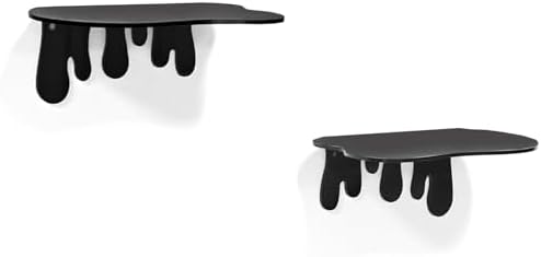 SetGame 2-Pack Small Acrylic Shelves, 7 Inch Floating Shelves, Black