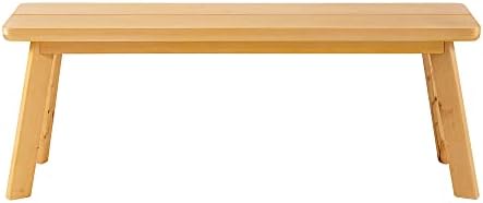 Alaterre Furniture Shelburne Dining Bench – Modern Farmhouse Farmhouse 48-Inch Solid Wood Bench with Maple Veneer Top for Kitchen Table or Dining Room (Warm Natural)
