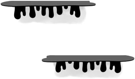 SetGame 2-Pack Small Acrylic Shelves, 12 Inch Floating Shelves, Black