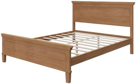 Merax Full Size Platform Bed Frame with Headboard, Wood Slat Support