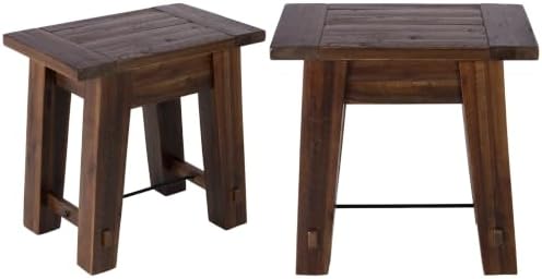 Alaterre Furniture Durango Solid Wood End Table Set of 2, Natural, 27”