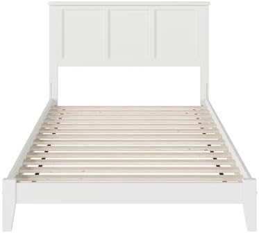 AFI, Madison Full Solid Wood Low Profile Wood Platform Bed, White
