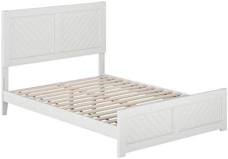 AFI, Berkshire Full Solid Wood Low Profile Platform Bed with Matching Footboard, White
