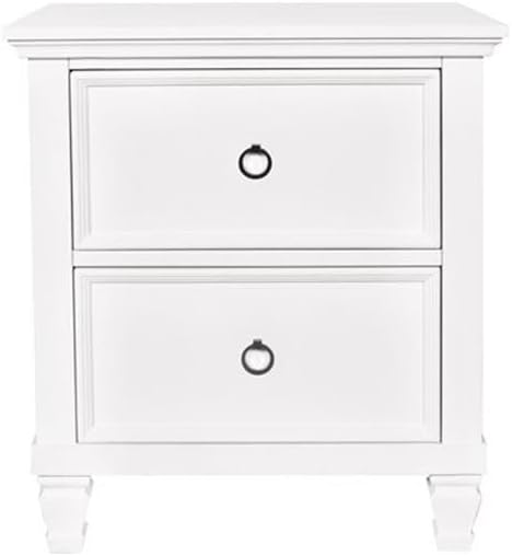 New Classic Tamarack 4-Piece Wood Queen Bedroom Set with Nightstand in White