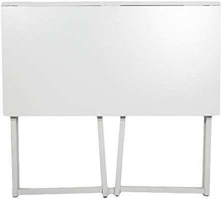 Folding Computer Desk for Small Spaces, Need Assembly Space-Saving Home Office Desk, Foldable Computer Table, Laptop Table, Writing Desk, Compact Study Reading Table (White)