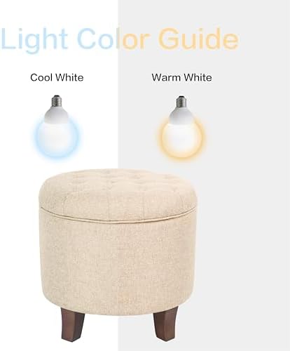 HomePop 19" Button Tufted Round Storage Ottoman - Tan Woven