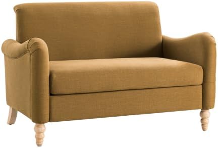 HULALA HOME 50.5" Farmhouse Loveseat Sofa, 2 Seater Sofa, Golden