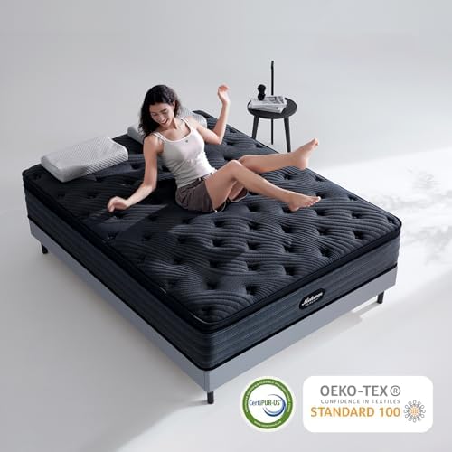 Twin Mattress, 12 Inch Memory Foam Hybrid Mattress with Cooling Gel Foam, Relieve Pressure with Medium Firm Support, Fiberglass Free CertiPUR-US Certified, 75''L x 39''W, Black
