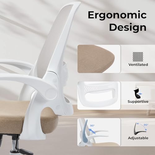 amseatec Mesh Office Chair, Ergonomic Home Office Chair with Flip-Up Arms