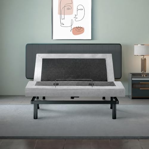 Irvine Home Collection King Adjustable Bed Base with 12 Inch Gel Memory Foam Sleep System - Dual Massage - USB Ports - Zero Gravity - Underbed Light - Wireless Remote - Zero Clearance