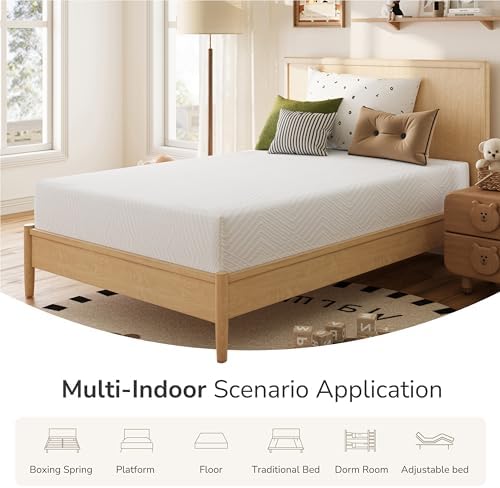 MLILY Full Mattress in a Box, 12 inch Mattresses for Platform Bed Double Size Daybed Bunk, Green Tea Memory Foam Mattress for Cool Sleep & Pressure Relief, Medium Firm