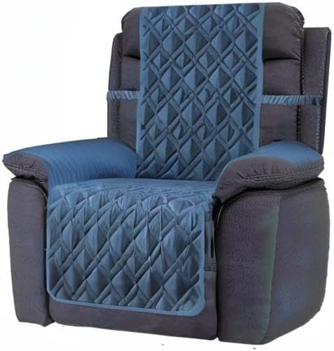 Ameritex Waterproof Nonslip Recliner Cover Stay in Place, Dog Chair Cover Furniture Protector, Ideal Recliner Slipcovers for Pets and Kids (Blue, 30'')