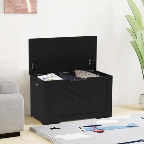 31.5" Storage Chest, Wooden Storage Bench, Entryway Shoes Bench