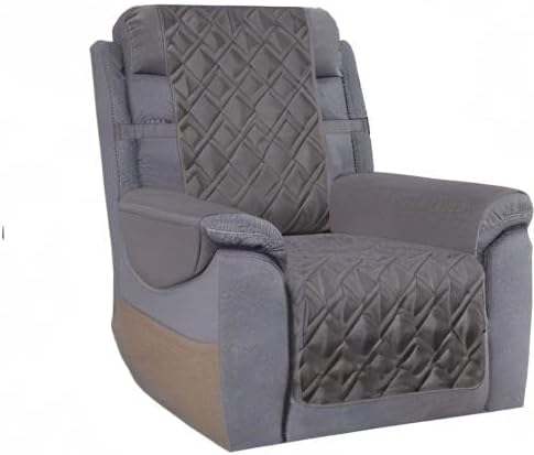 Ameritex Waterproof Nonslip Recliner Cover Stay in Place, Dog Chair Cover Furniture Protector, Ideal Recliner Slipcovers for Pets and Kids (Dark Grey, 23")