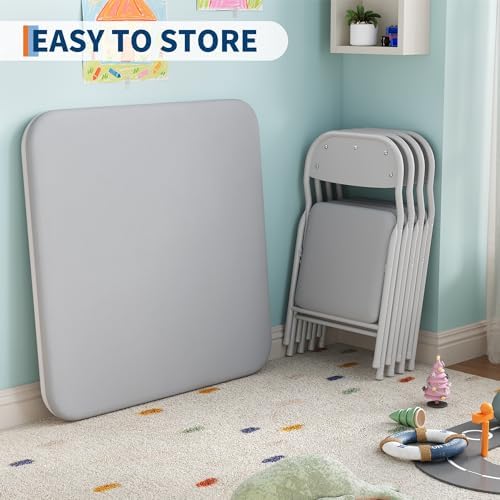 GarveeHome 5-Piece Kids Folding Table and Chairs Set, Activity Table Set