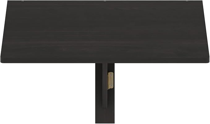 Furinno Hermite Black Folding Table, Wall Mount Floating Table, 23.6 x 30.4 x 17.3, Easy Assembly, for Living Room, Office, Bedroom, Apartment, Black Espresso