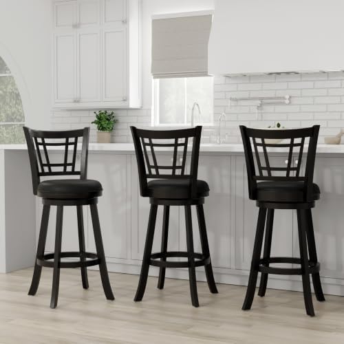 Hillsdale Fairfox 30.5" Wood Swivel Bar Height Stool, Black