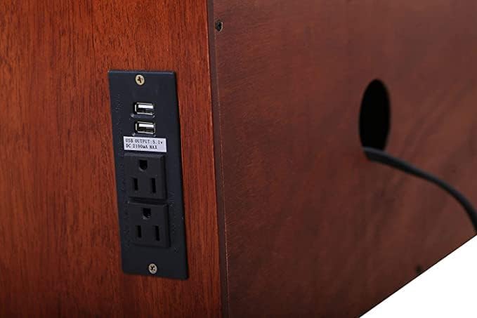 Mega Solutions Emurphybed Daily Delight Murphy Cabinet Chest Bed with Charging Station 8 Inch, Queen (Cherry)