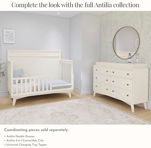 Evolur Antilia Mid Century Convertible Crib Toddler Guard Rail I Full Assembly I Lasting Quality