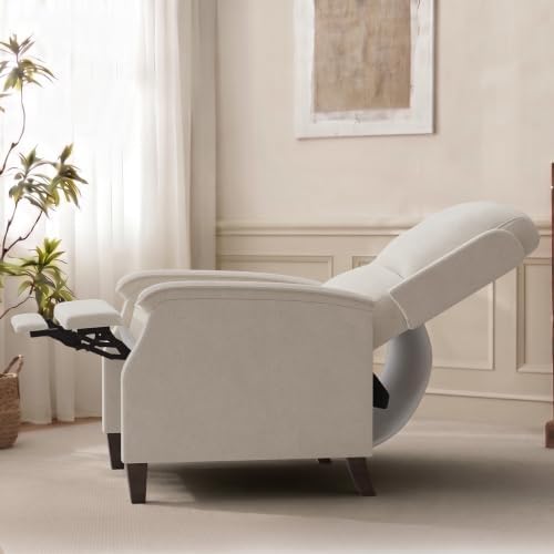 VKNOW Recliner Chair, Fabric Recliner with Adjustable Back, Beige