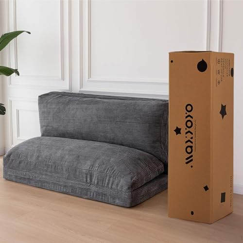 MAXYOYO Folding Sofa Bed, Convertible Chair Couch, Floor Bean Bag Sofa