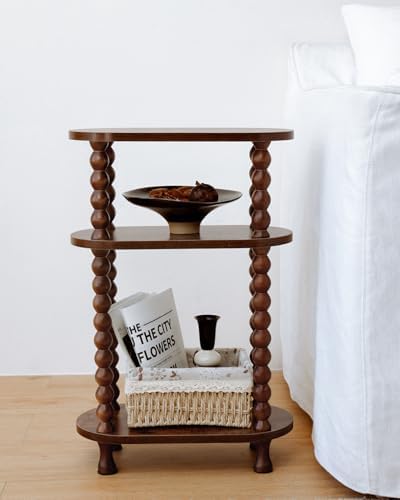 3-Tier Narrow Side Table, Slim End Table for Small Spaces