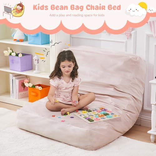 Bean Bag Chairs for Kids- Small Bean Bag Convertible Floor Sofa