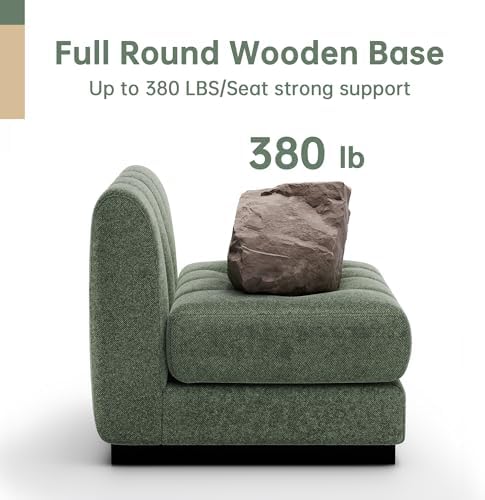 Morden Fort 5-Seater L-Shaped Modular Sectional Sofa, Deep Seat Chenille Couch for Living Room, Modern Modular Corner Sofa with High-Density Foam Cushions, Comfy Apartment Couch, Green