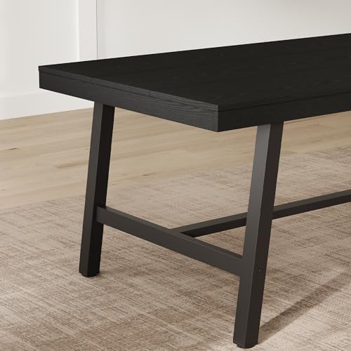 Garvee 71" 6-8 Person Dining Table, Industrial Kitchen Table, Black