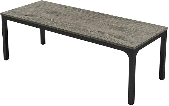Practical Computer Desk,Rectangle Conference Table,Executive Desk(Only Table) (Black+ Gray + MDF+Iron)