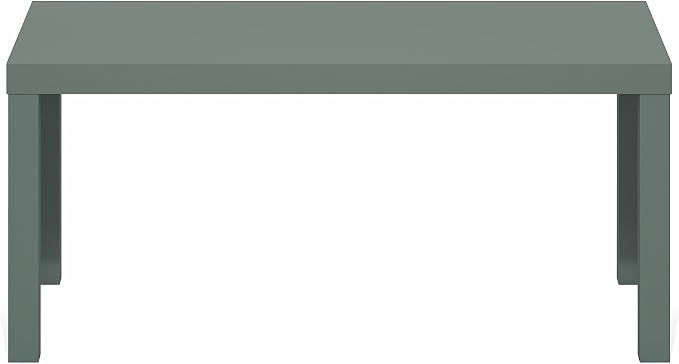 Furinno Classic Coffee Table, Modern Rectangle Printer Stand, Sage Green | 1.8" Triple Thick Tabletop, Toolless Assembly, Side Table, for Living Room, Home Office