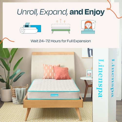 Linenspa 6 Inch Innerspring Mattress, Firm, Bonnell Coil, Twin XL Size