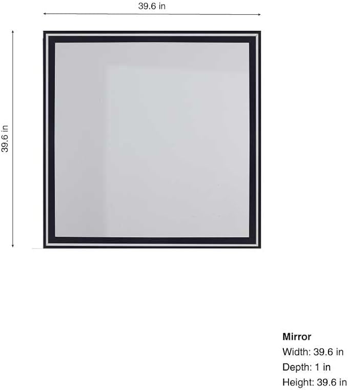 New Classic Furniture Ava 2-Piece Wood Dresser and Mirror Set, Ebony Black