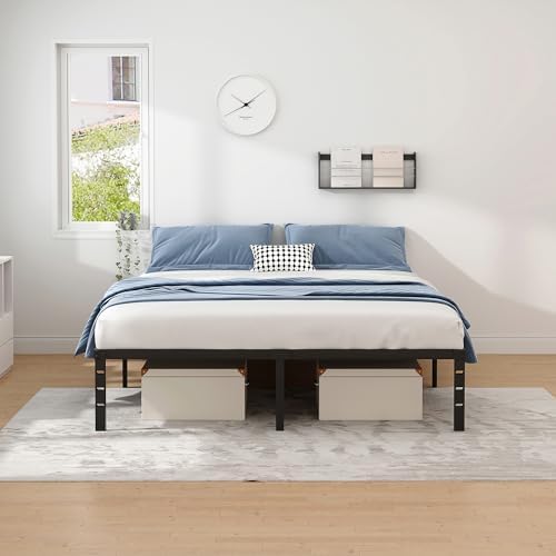 NEW JETO Metal Bed Frame,Full Size Bed Frame with Storage Space,12 Inch