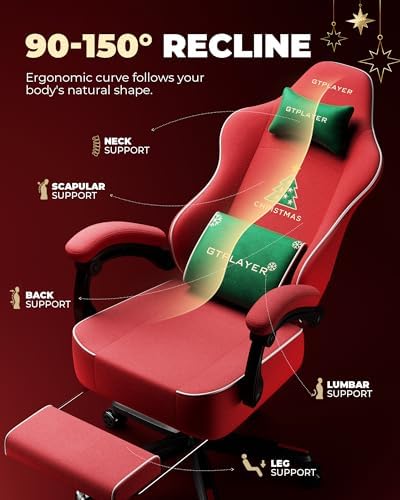 GTPLAYER Gaming Chair, Comfort Computer Office Chair for Adults, Christmas