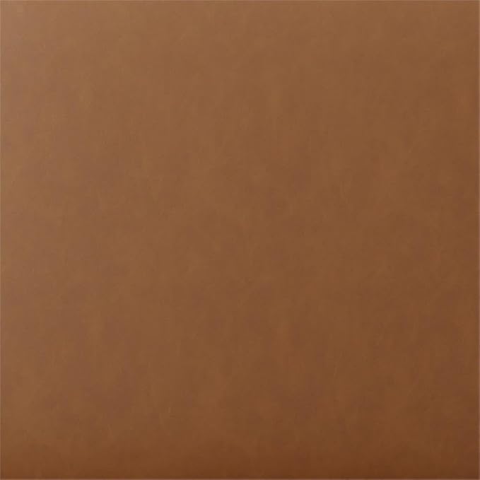 Studio Living Warren 18" Cube Ottoman, Urban Transitional, Fully Assembled, Vegan Leather Fabric, Carmel