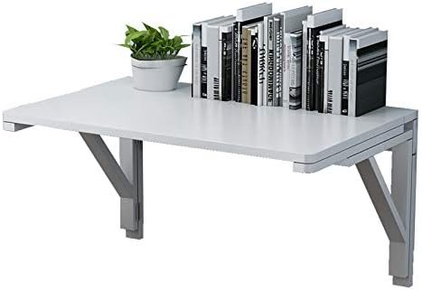 MM MELISEN Wall Mounted Folding Table, 29.5"L x 19.6"W, White, Space-Saving Design