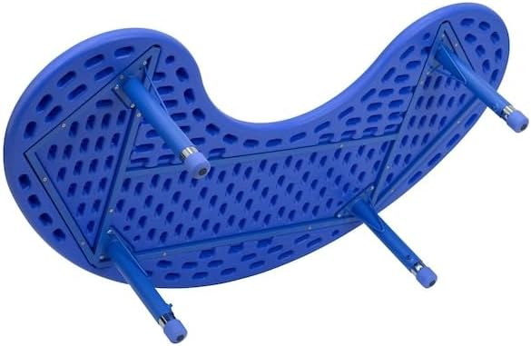Flash Furniture 35''W x 65''L Half-Moon Blue Plastic Height Adjustable Activity Table