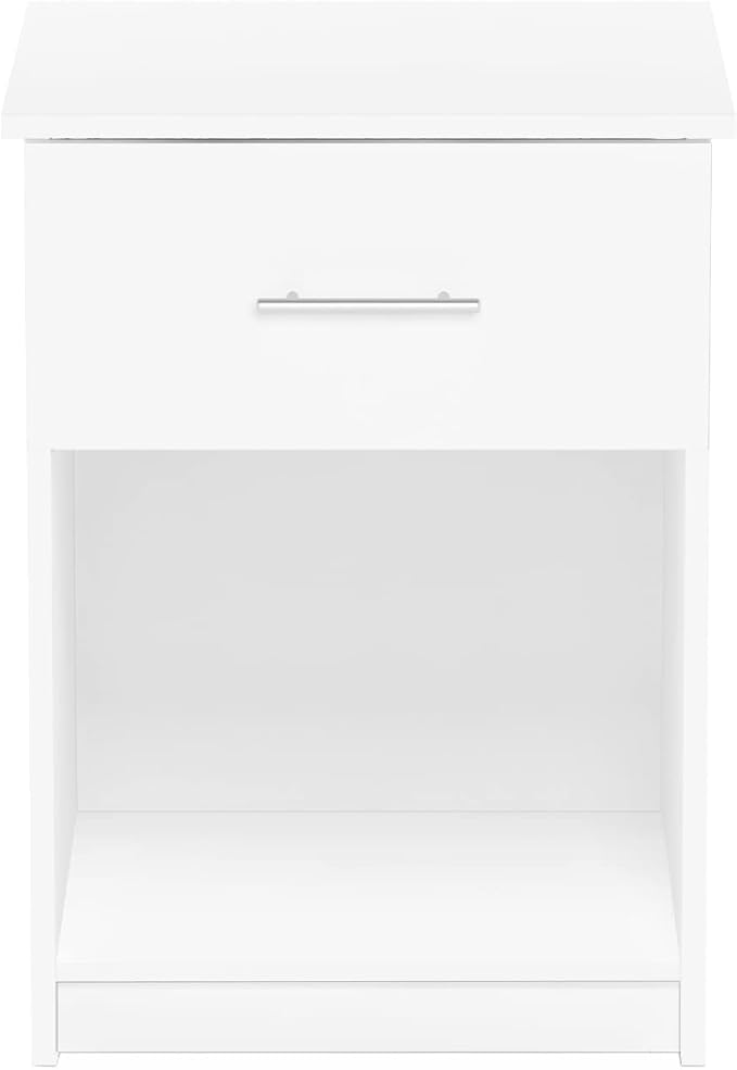 Furinno Tidur Nightstand, Solid White