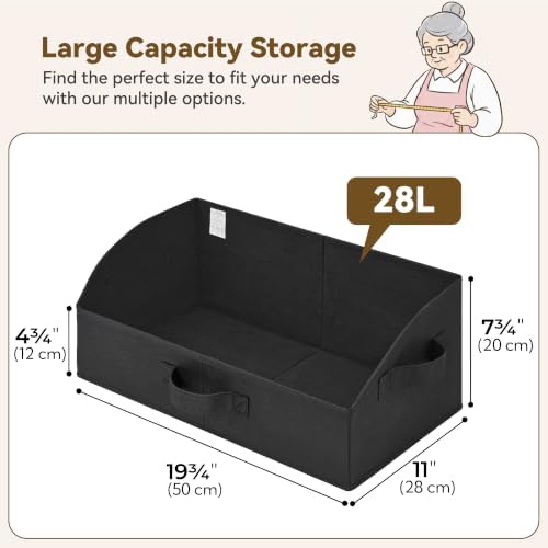 GRANNY SAYS Trapezoid Closet Storage Bins, Large, Black, 3-Pack
