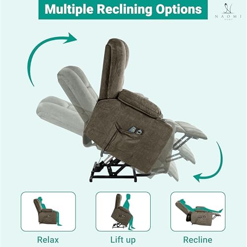 Naomi Home Doris Power Lift Recliner Chair for Elderly - Gray
