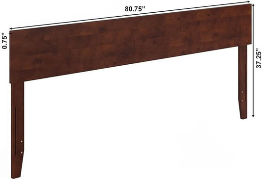 AFI, Orlando King Adjustable Modern Solid Wood Panel Headboard, Walnut