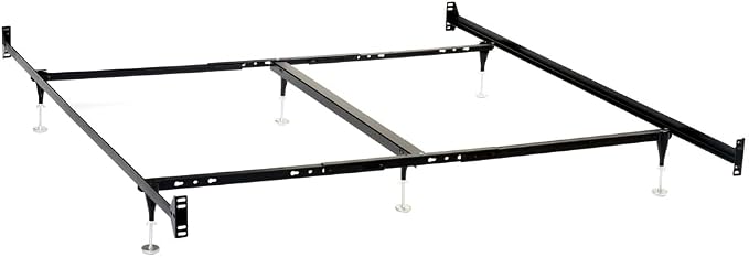 Coaster Home Furnishings Esme Metal Bed Frame Adjustable 6-Leg Base for Box Spring and Mattress Queen and Eastern King Black 9602QK