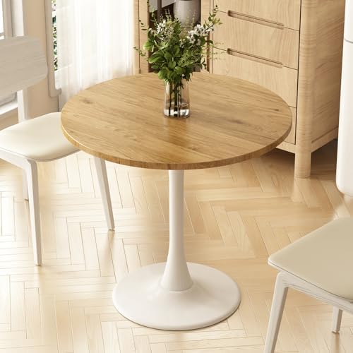 Round Dining Table 30" Circle Tulip Table for 4 People,Oak