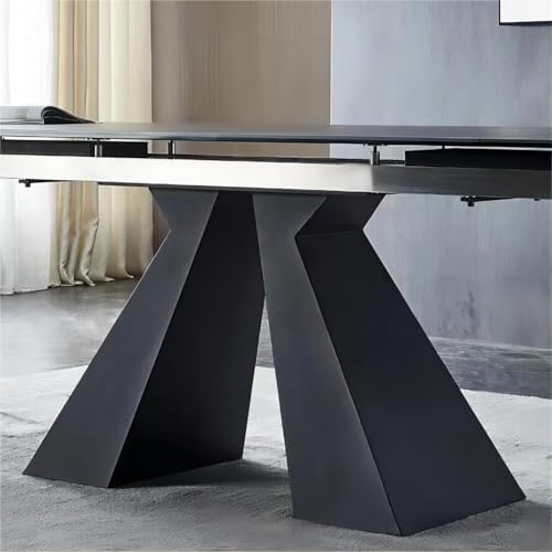 Extendable Dining Table 8 to 12 People, 63"-93.5" W, Dark Gray
