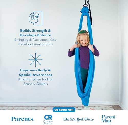 Harkla Sensory Swing for Kids & Adults, Holds 200lbs, Includes 360° Swivel