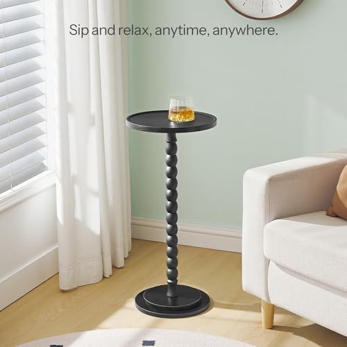 HOOBRO Small Round Side Table, Drink Table, Wooden End Table with Pedestal