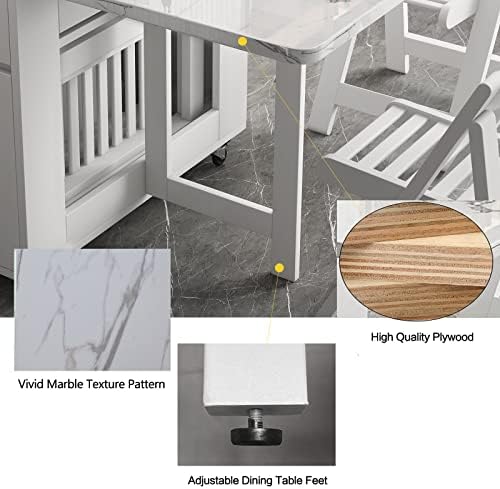 Folding Dining Table with Storage, Kitchen Table for Small Spaces