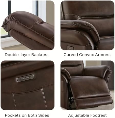 KISLOT Dual Motor Power Recliner Chair,Zero Gravity USB & Type-C, Espresso
