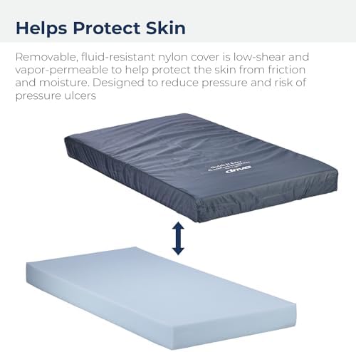 Drive Medical 15076 Decompressing Foam Mattress, 80 x 36 Inch, Blue